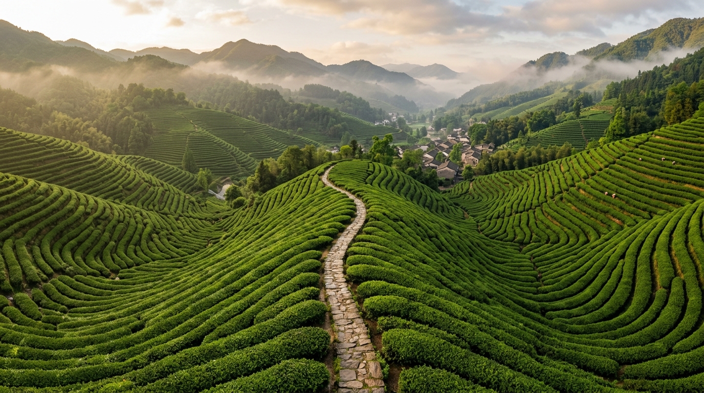 Caminho nos Terraços de Chá
